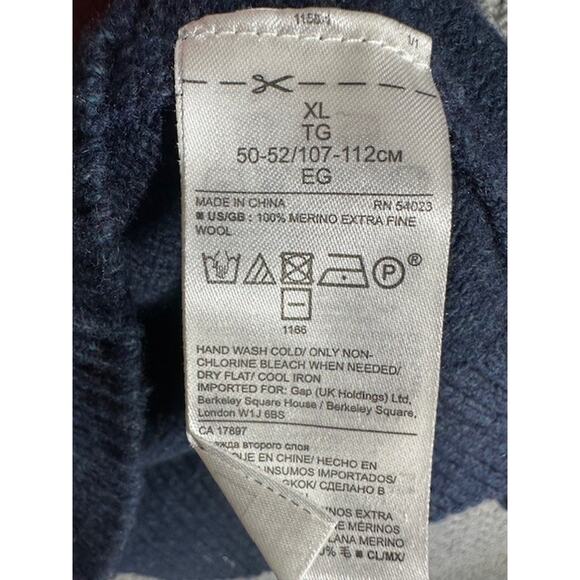 Banana Republic Merino Wool Crew Neck Pullover Sweater / Dark Blue / Men's XL - Picture 4 of 7